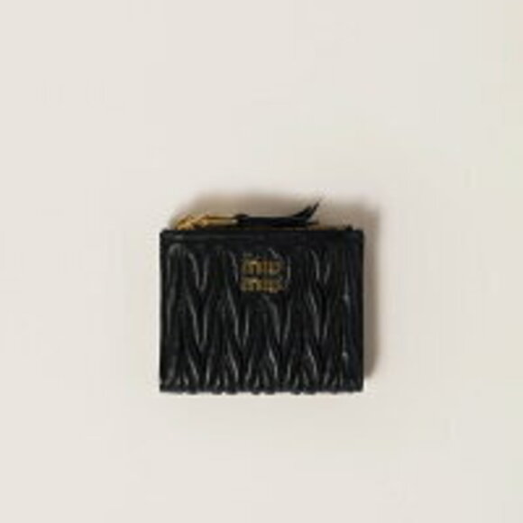 Miu Miu Matelassé Leather Wallet Black - Picture 1 of 4